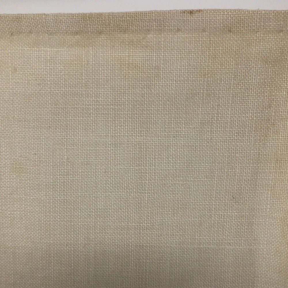 Cross Stitch Linen Fingertip Towels / Napkins Handmade Vintage NOS Set of 2